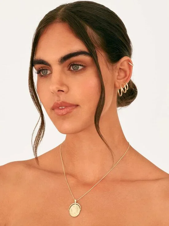 18K Gold Plated 925 Sterling Silver Posts Small Hoop Earrings for Women - Trendy - Picture 4 of 6